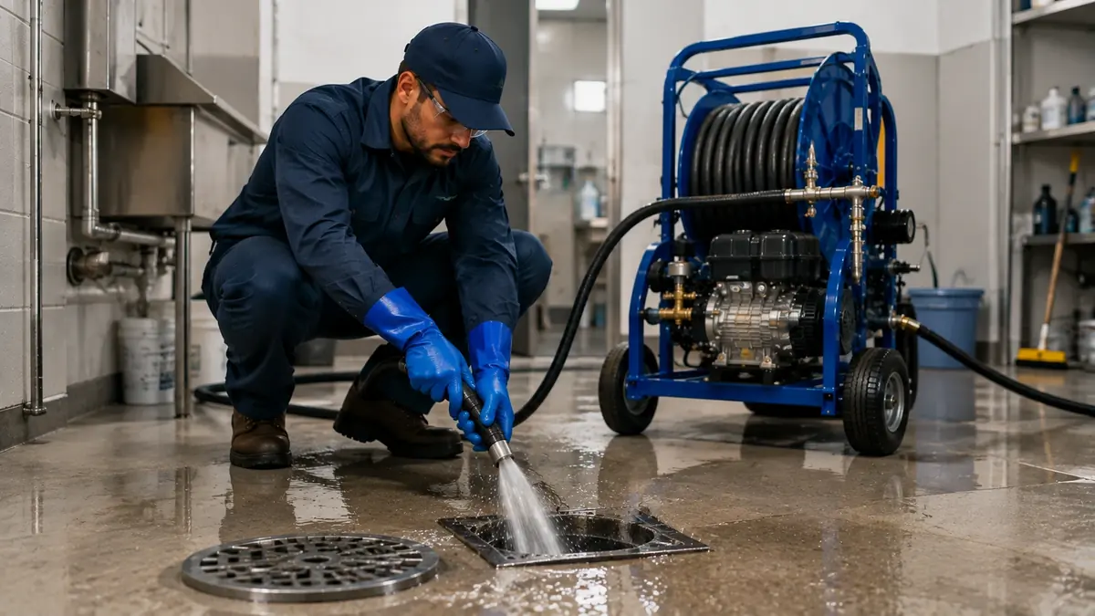 Floor Drain Hydro Jet Cleaning in Alpine