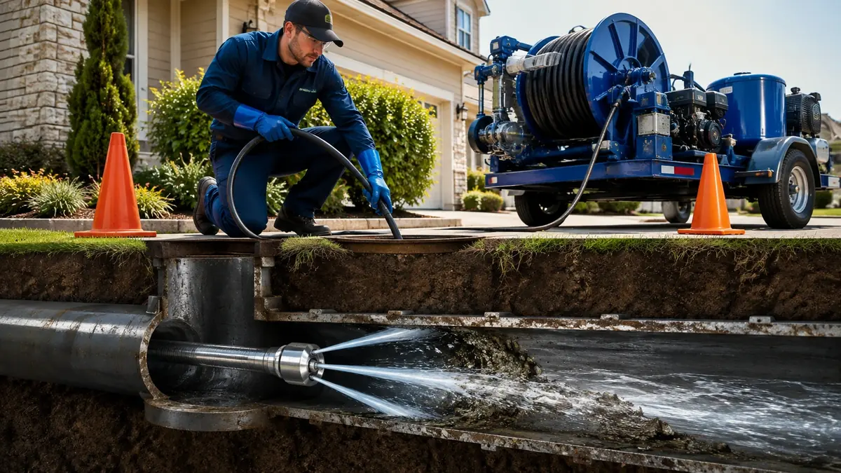 Main Sewer Line Hydro Jet Cleaning in Alpine