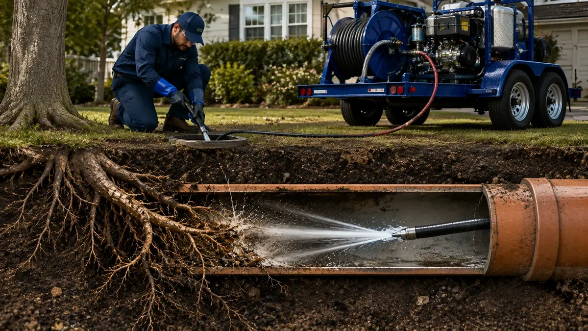 Tree Root Removal with Hydro Jetting in Alpine
